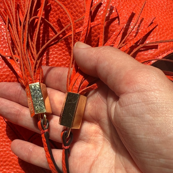 Henri Bendel Burnt Orange Red Leather Tote Bag - Picture 16 of 16